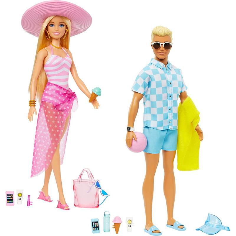 Kit Boneca Barbie Moda Praia + 5 Roupas E Acessórios Mattel