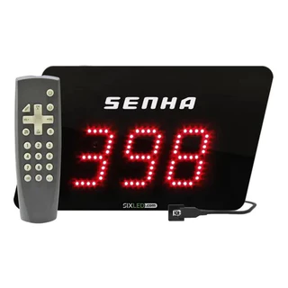 Painel Chamador De Senha Digital Led Com Bip E Teclado Sem Fio