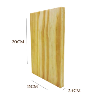 Mega Kit com 25 Peças de Madeiras 20x15x2,5 Maciça Pinus