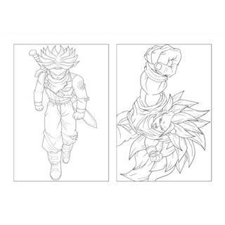 50 Desenhos Para Colorir Pintar - Tema Dragon Ball Z - Folhas A4 Sulfite  Avulsas/Soltas