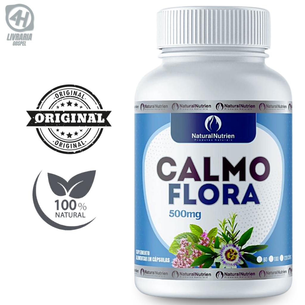 Calmo Flora Embalagem 100 Cápsulas de 500mg Cada | Shopee Brasil