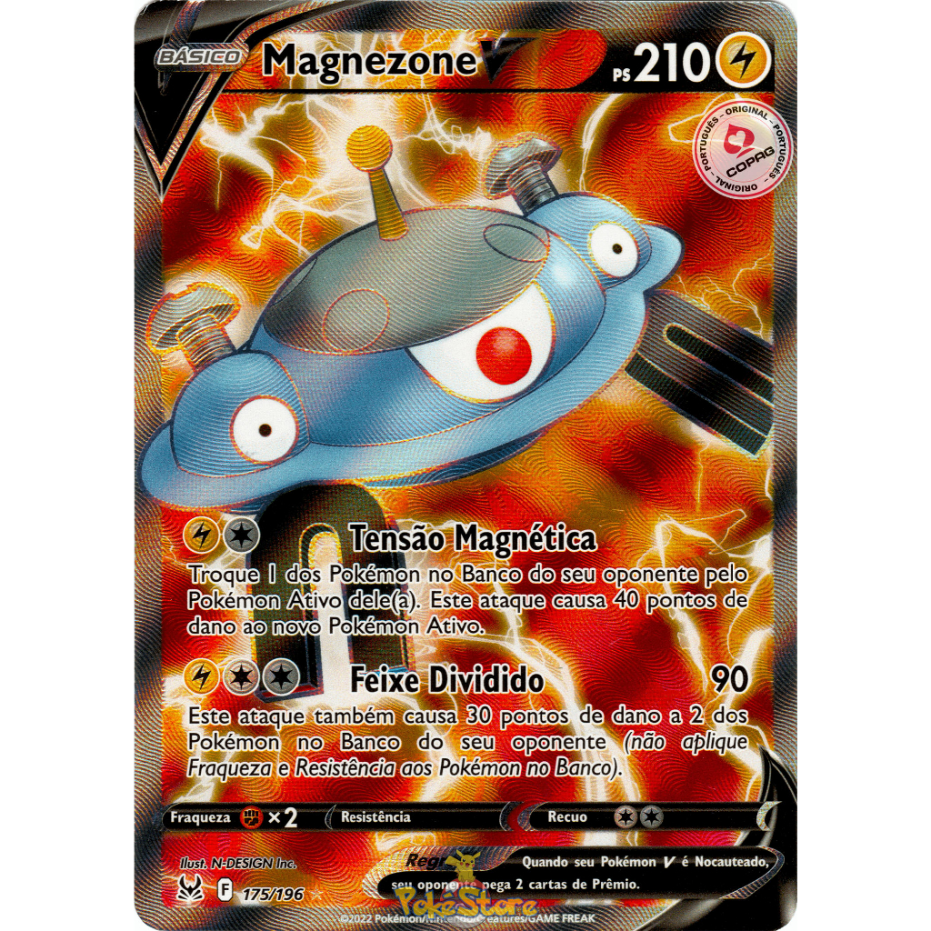 Carta Pokemon Magnezone V Portugus Card Original Copag Origem Perdida |  Shopee Brasil