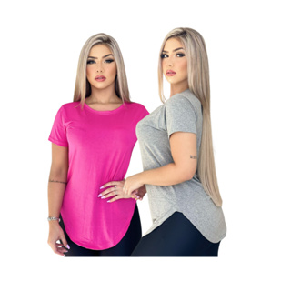 Kit 2 Blusinha Feminina Fit Roupa Academia Blusa Longline