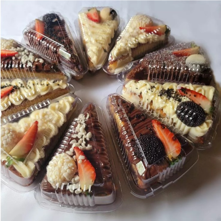 200un Embalagem para Fatia de Bolo Torta Temaki e Docinhos Ref. 630 Grande