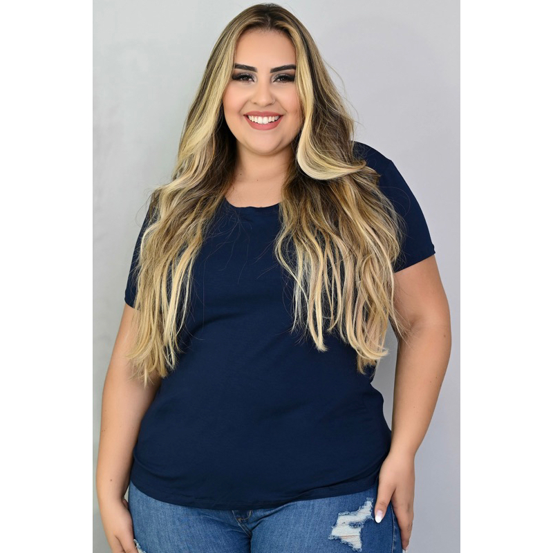 BLUSA PLUS SIZE BABYLOOK LISA EXGG veste ate 52 DE MALHA VISCOLYCRA VÁRIAS CORES TSHIRT CAMISETA