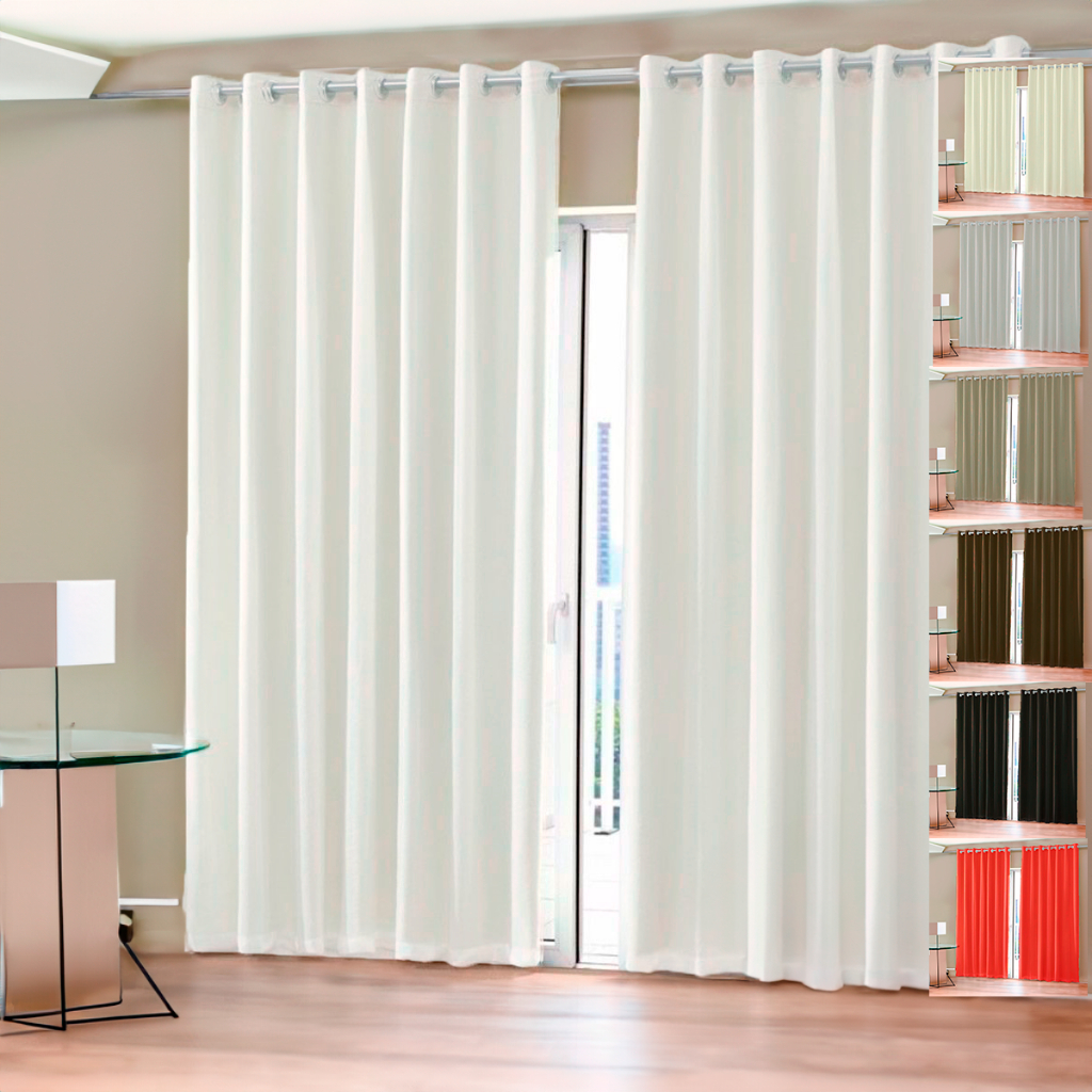 Cortina Elegance 4,00 x 2,50 Excelente Para Quarto, Sala, Escritório ...
