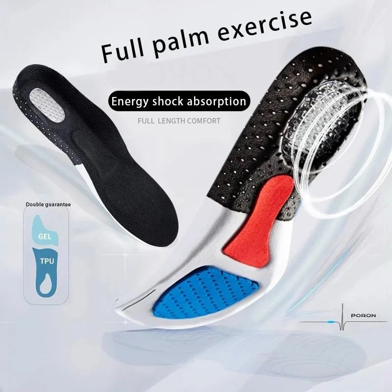 Palmilha inteira ortopédica gel esporão fascite plantar ventilação absorvedora de impacto gel para caminhada, corrida e trilhas para homens e mulheres MT075 - 7