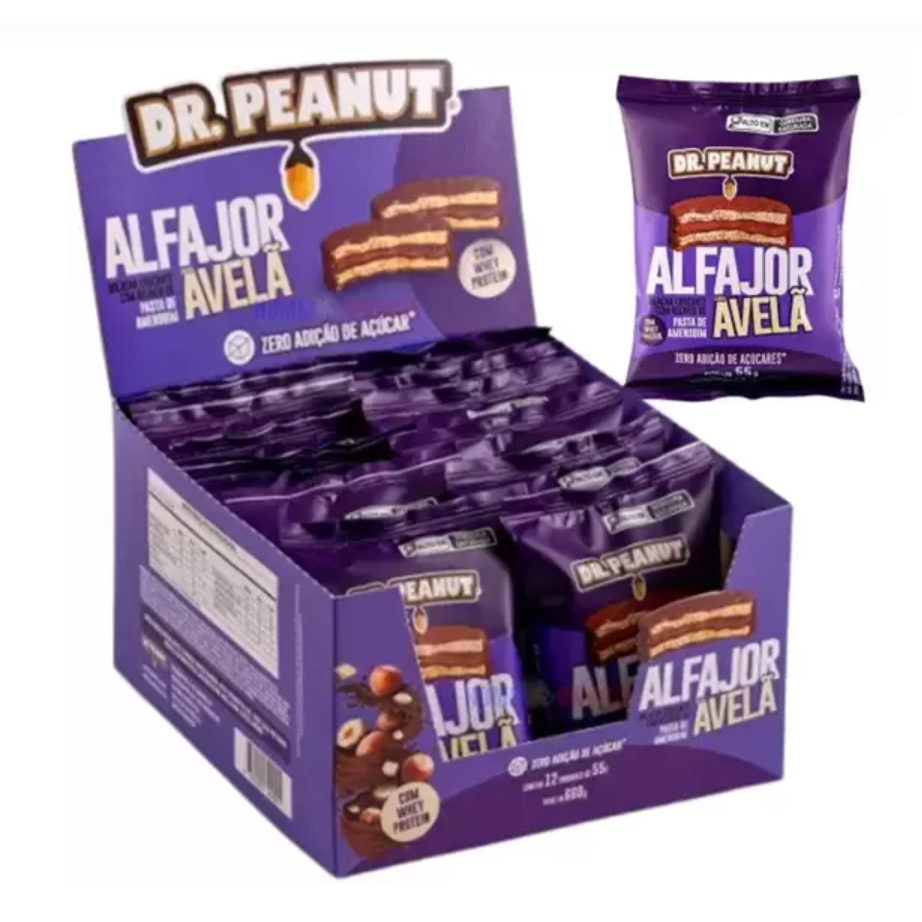 Bolacha De Pasta De Amendoim Avelã 12uni - Dr Peanut Alfajor