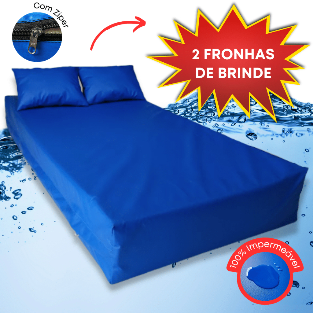 Capa Protetora Para Colchão Impermeável Queen Anti Vazamento + 2 fronhas