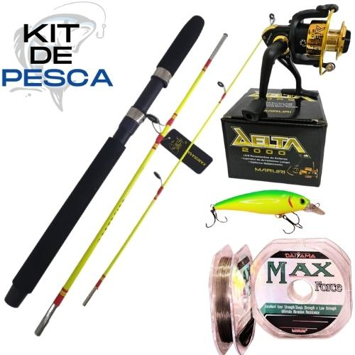 Kit Pesca de Rio Molinete Drag7kg e Vara Piau Lambari Traira