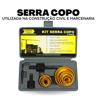 Kit Jogo Serra Copo Profissional 11 Pçs 2901 Fertak
