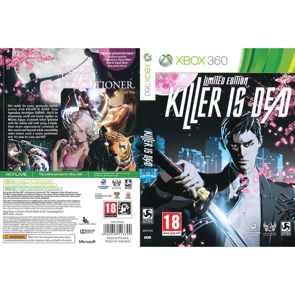 Killer is Dead para Xbox 360 Lt com capa | Shopee Brasil