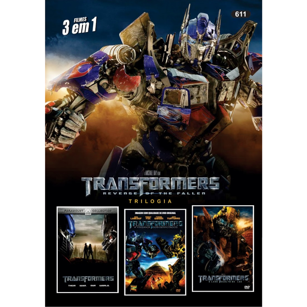 Coleção Original Em Dvd Dos Filmes Transformers 1,2 E 3