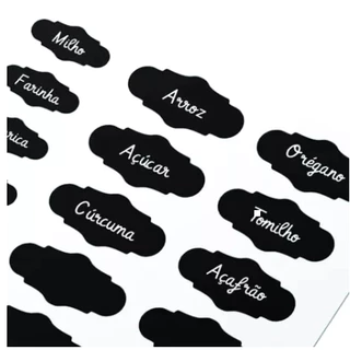 60 Etiquetas Adesivas Lousa + Caneta Pote Tempero Condimento
