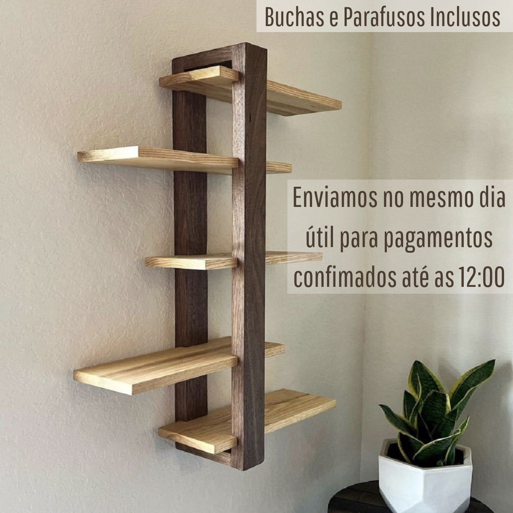 Prateleira Nicho C/5 Andar Decorativa Para Sala, Quartos e Quintal e Plantas