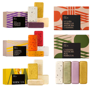 (Kit 2 Caixas) Sabonete em Barra Ekos Natura (4x100g cada): Maracujá, Breu Branco, Buriti, Tukumã, Açaí, Ucuuba, Andiroba, Castanha, Esfoliante