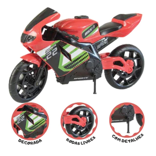 Brinquedo Moto Bsx1 Para Crianças Decorada Vermelha Com Roda Livre Bs Toys em Oferta na Shopee