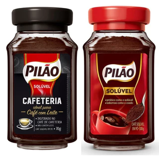 Café solúvel em pó Pilão em embalagem de vidro