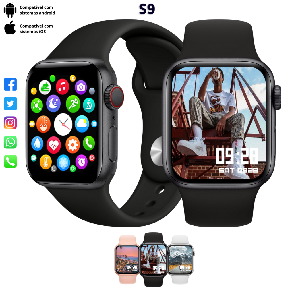 Smartwatch Relógio Inteligente Iwo Serie 7 Lançamento Original Masculino Feminino - Película Opcional