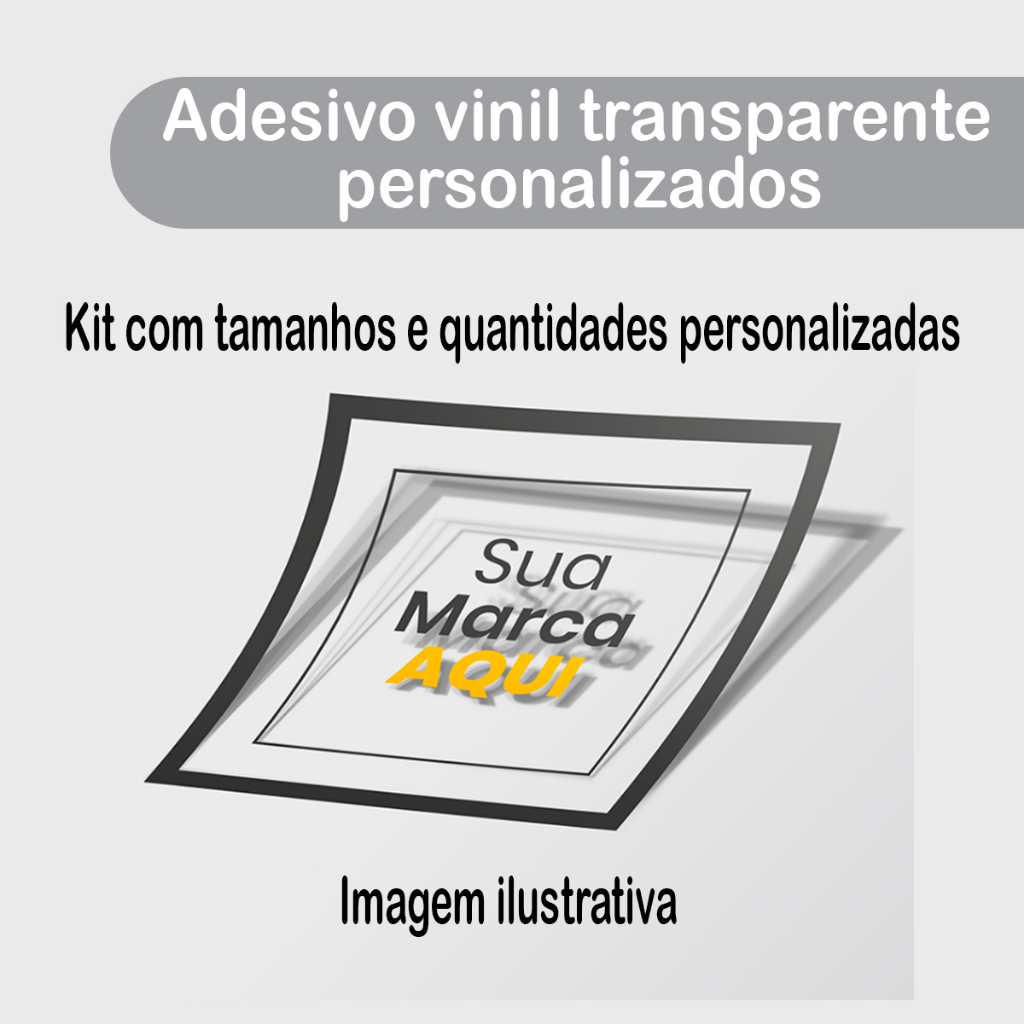 Adesivos vinil transparentes kit personalizado