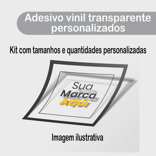 Adesivos vinil transparentes kit personalizado