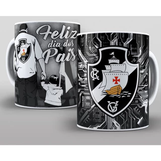 Caneca de Porcelana Vasco da Gama Feliz Dia Dos Pais Pai Vascaíno