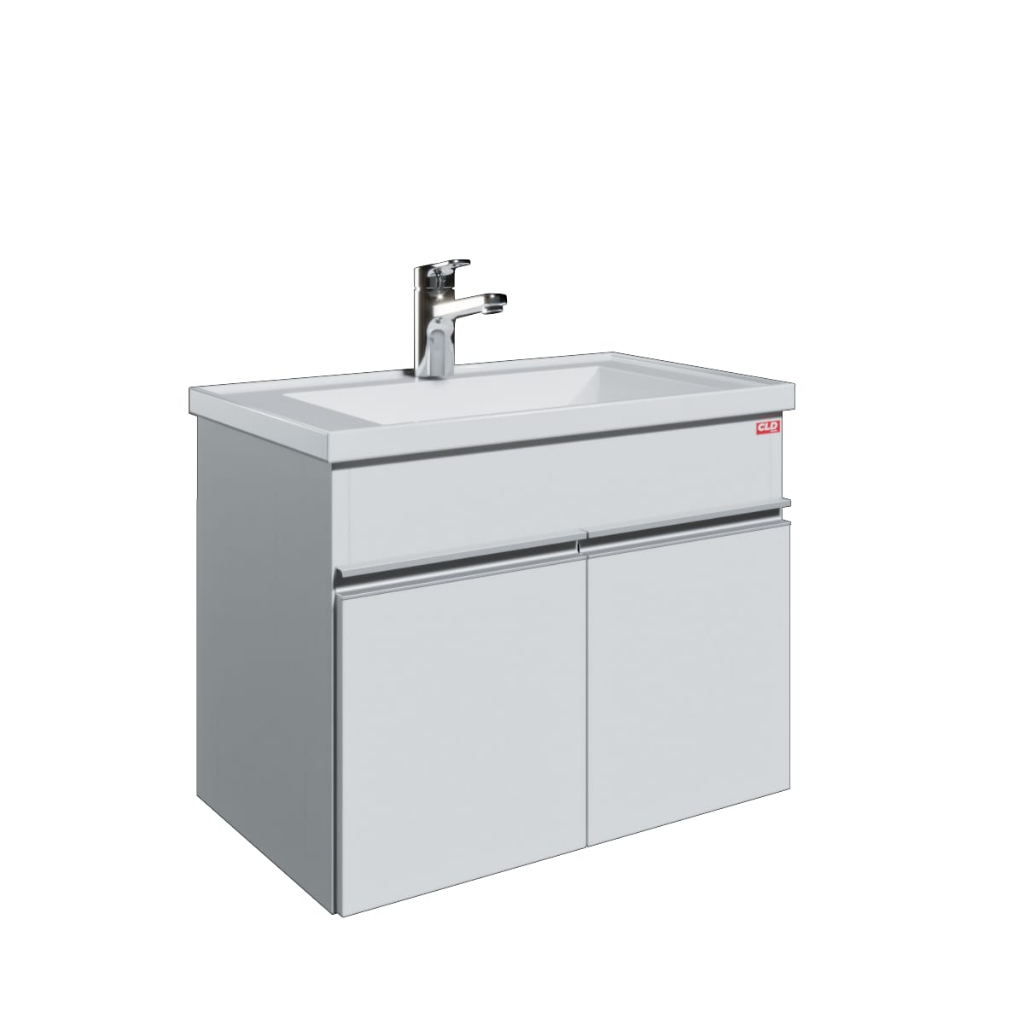 Gabinete Banheiro Madeira Pia Mármore Sintético 60cm MDF CLD 0106