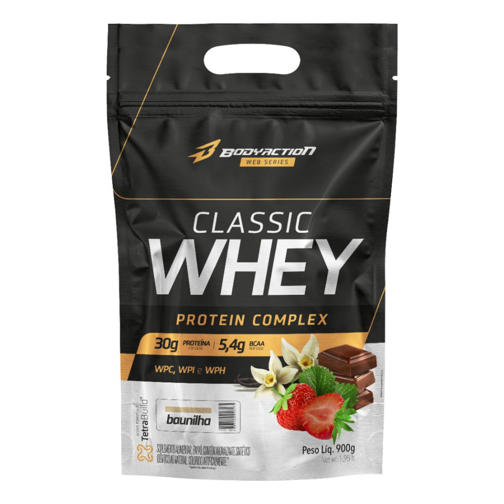 Whey Protein Proteína Isolada Concentrada Hidrolisada Classic Whey 900g - Bodyaction