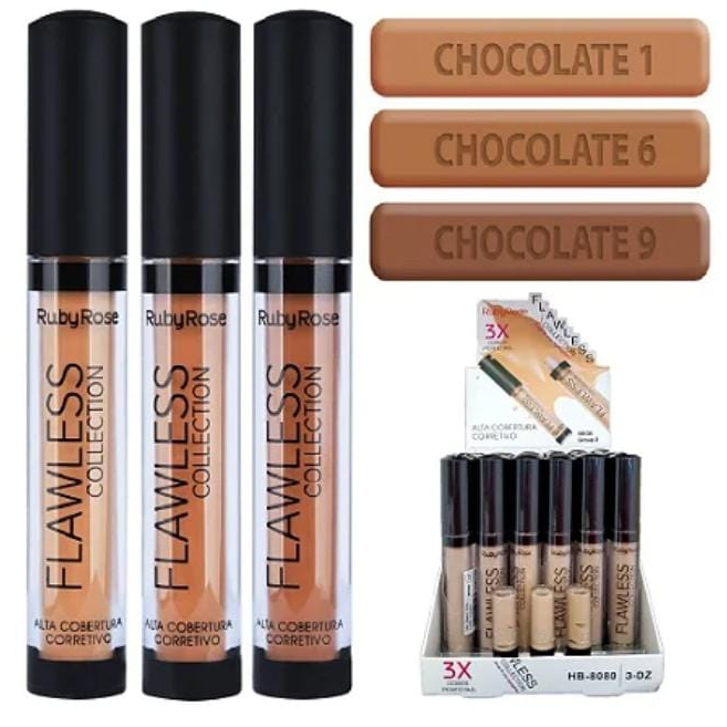 Corretivo Líquido Flawless Collection Chocolate HB8080 Chocolate 01 ...