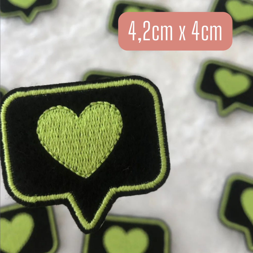 Adesivo de Roupa Aplique Patch Bordado Termocolante Remendo Coração ...