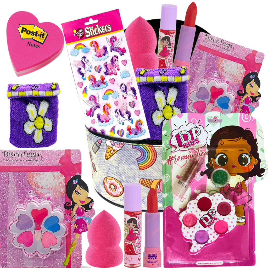 Kit de maquiagem GirlsHome Kids para menina 35 pcs kit de
