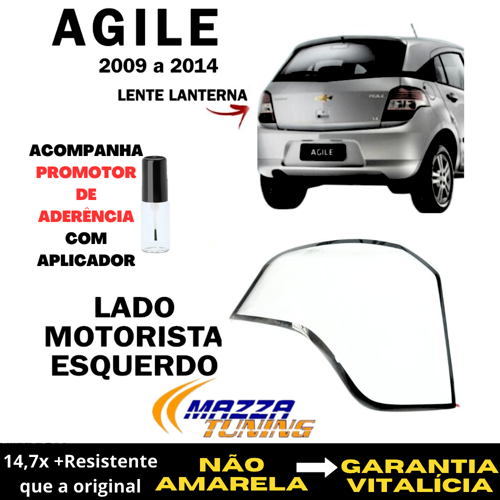 Lente Lanterna Traseira Chevrolet Agile 2009/2014 Esquerda Motorista