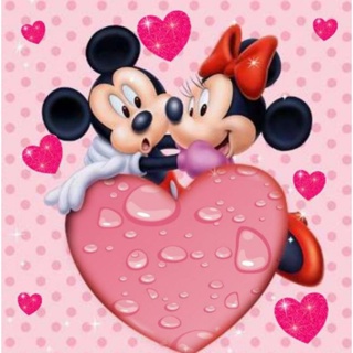 Adesivo decorativo Mickey e minie 10x7cm pink Printing Premium Waterproof Vinyl Design