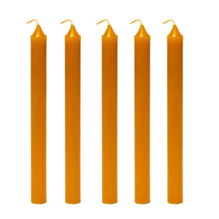 Kit com 10 Velas n°8 Mel - 17 cm de altura