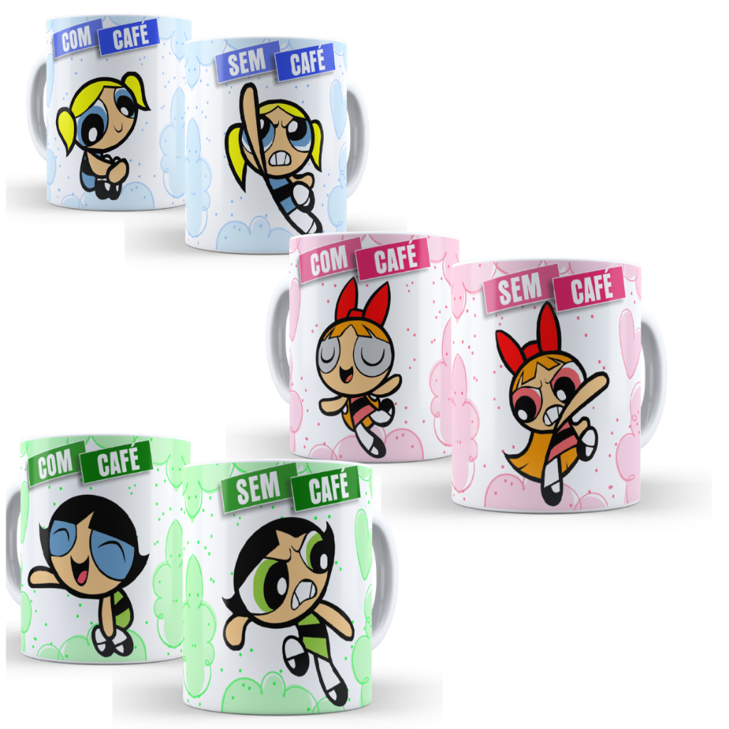 Caneca Xícara Especial Personalizada: Meninas Super poderosas, com café ...