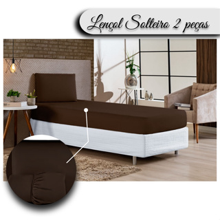 Jogo De Lencol Microfibra Solteiro 2 Pecas Marrom Liso