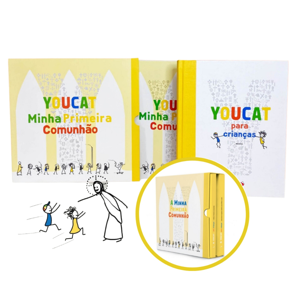 Box Livro Colecao Youcat Minha Primeira Comunhao Kit Biblia Da Crianca