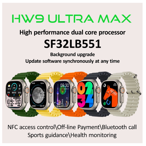 Imagem do produto HW9 Ultra Max SmartWatch 2.2" Série 9 Resolução alta definição Amoled Bússola NFC Bluetooth Chamadas 3