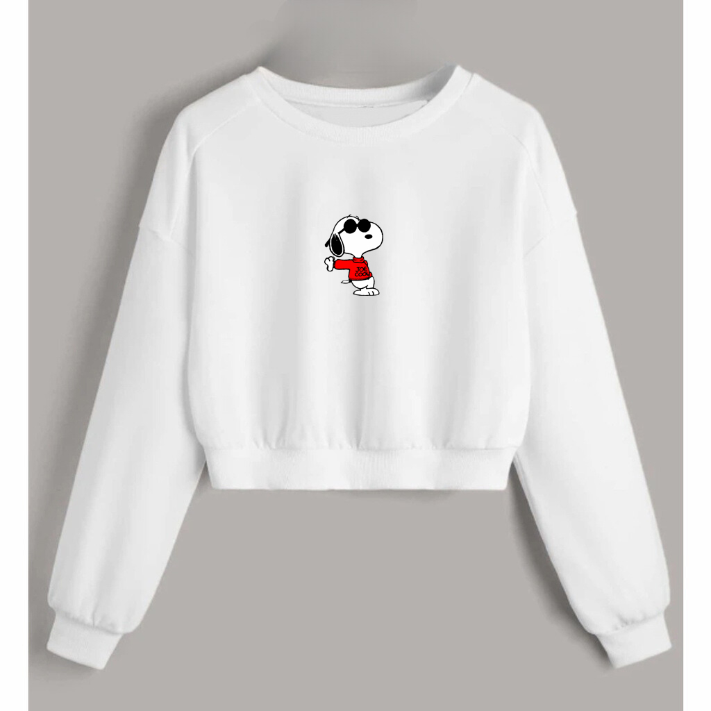 Moletom Cropped Feminino Snoopy Blusa de Frio