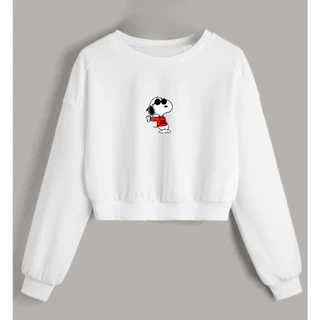 Moletom Cropped Feminino Snoopy Blusa de Frio