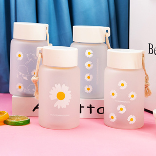 Garrafa De 500ml De Água Plástica Pequena Margarida/Criativa Transparente/Congelada Com Cordão De Chávena De Chá