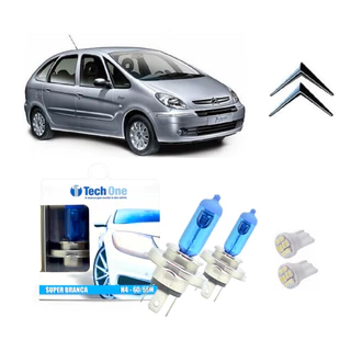 Kit de Lampadas Halogenas Super Branca Farol Alto e Baixo 8500K para Citroen Xsara Picasso
