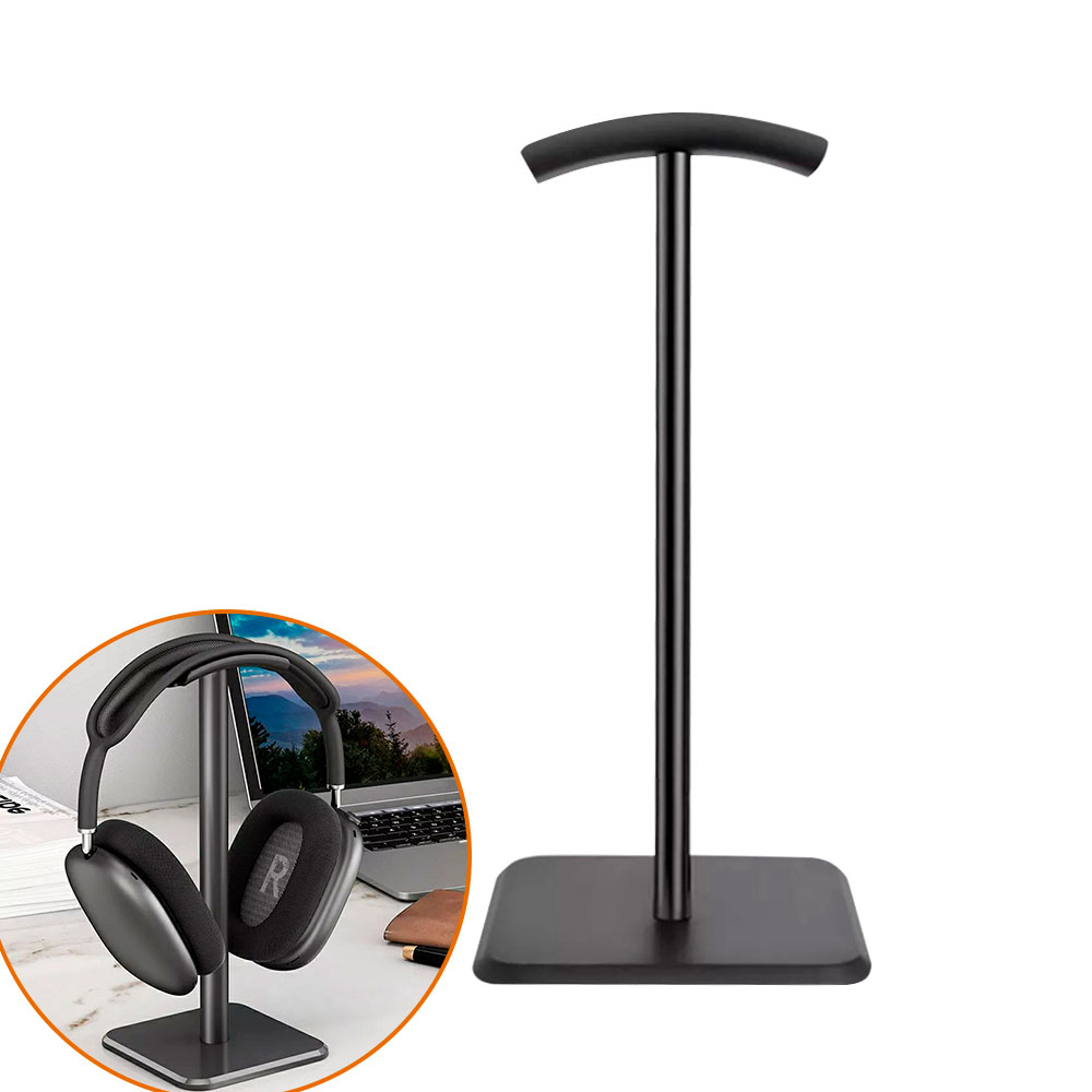 Suporte Stand Preto Fone De Ouvido Headset Headphone Gamer Aluminio