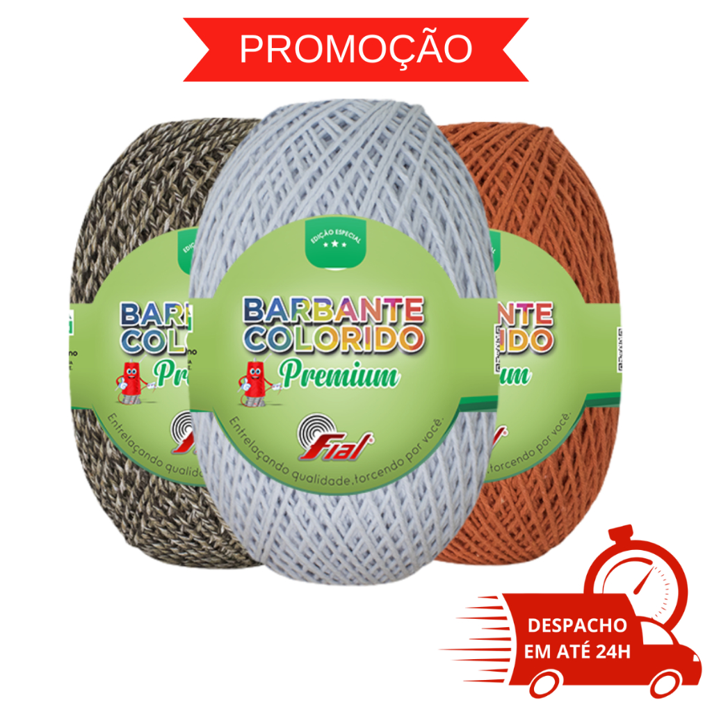 Barbante Crochê Marca Fial Colorido Premium Número 6 300G / 322M ...