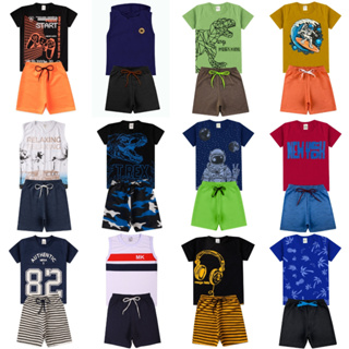 Kit Conjunto Infantil Verão Menino e Menina Com 5 Conjuntos Sortidos - Atacado Barato