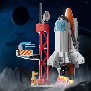 Nave Espacial Foguete Blocos Montar Brinquedo Premium Presente Aniversário Natal Presentão Criativo