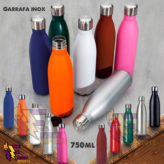 Garrafa Inox Premium 750ml Squeeze 750ml com tampa rosqueável e pintura fosca , varias cores, Garrafa em Inox Squeeze