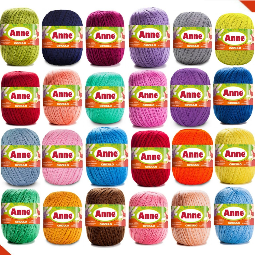 Fio Circulo Anne Em Algodão Diversas Cores De 500 Metros Com 147g ...