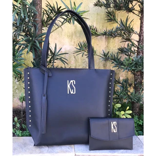 Kit Bolsa Feminina + Carteira Kit 2 Peças Bolsa Sacola Saco Espaçosa
