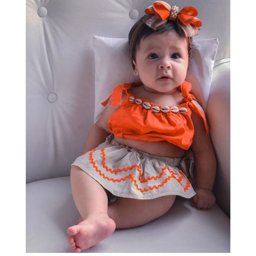 Vestido Infantil Moana Baby Temática Roupa Fantasia Desenho